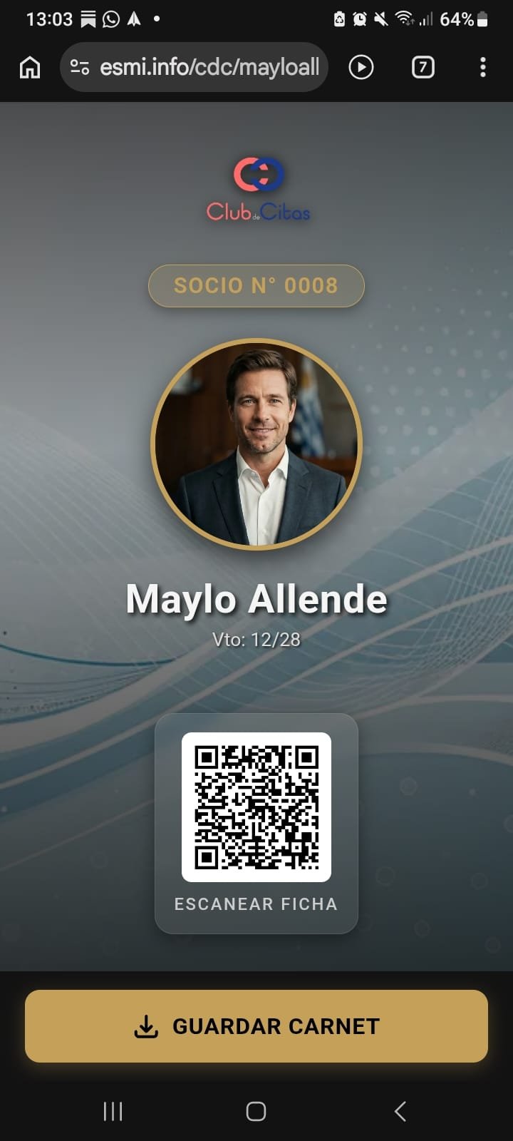 Credencial para Socio